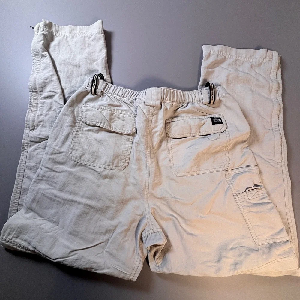 The North Face Mens Convertible Zip‎ Off Hiking Pants 32x31 Beige Cargo Nylon